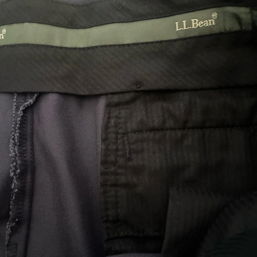 L.L Bean Comfort Waist Chino Dress Pant Flat Front 262555 Mens 36 Navy